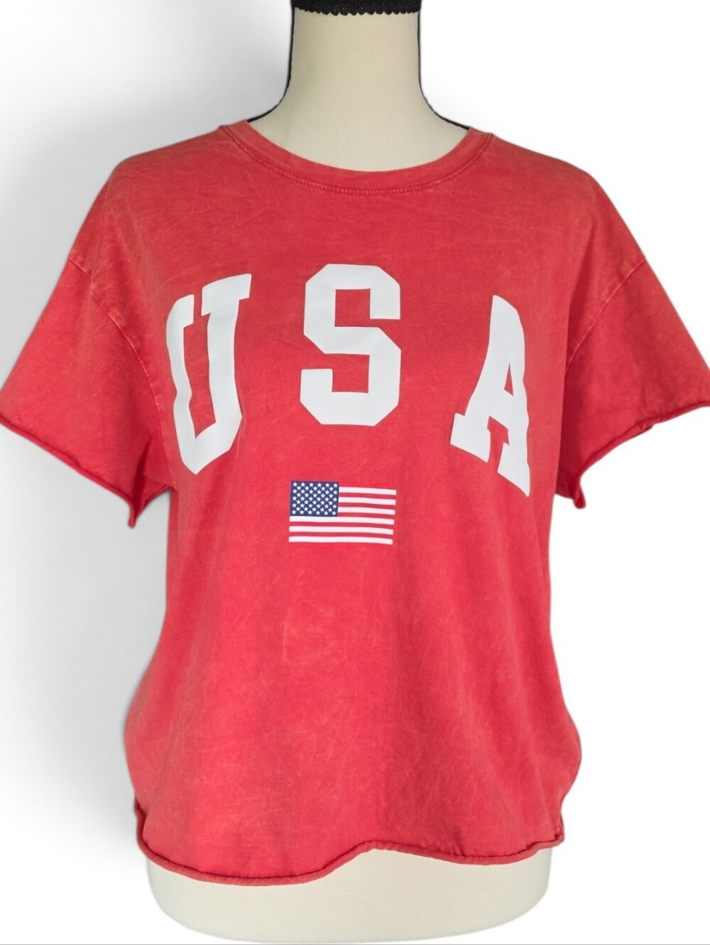 Organic Generations USA Cropped Tee-Size Medium